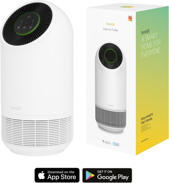 5 Beste Luchtreinigers met Actieve Koolstoffilter voor Schone Lucht 17 Hombli Smart Air Purifier – Luchtreiniger – HEPA 13 Filter en Actieve Koolstoffilter – Wifi - Bediening via App – Spraakbesturing met Google, Alexa en Siri